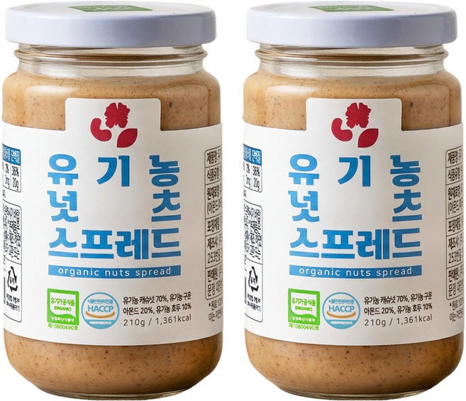 유가원 유기농 넛츠 스프레드, 2개, 210g