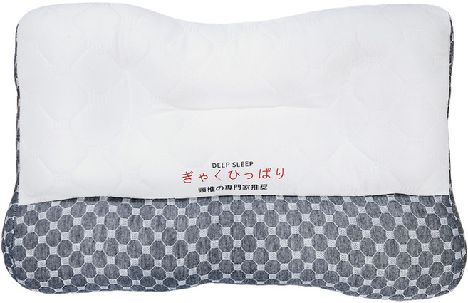 HONDONI 日式反牽引護頸枕/記憶枕頭/紓壓枕/側睡枕/止鼾枕 中高枕乳膠款 Z8-GY PLUS, 白色, 1個