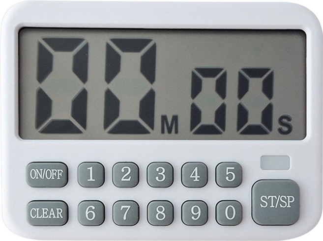大螢幕可調音量電子計時器 316型 ABS材質 最大9:99:99, 白灰款, 1個