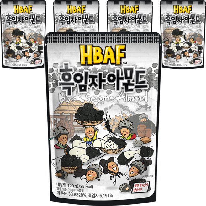 바프 흑임자 아몬드, 120g, 5개