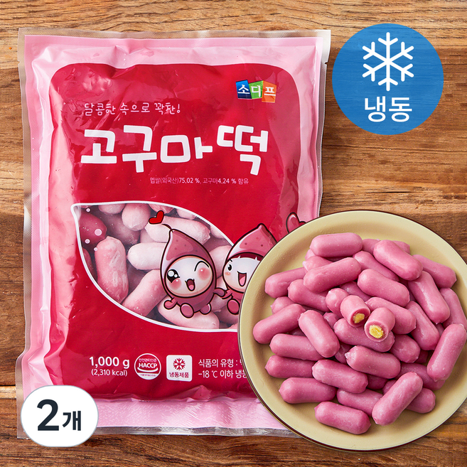 소디프 고구마떡 (냉동), 1kg, 1개입, 2개