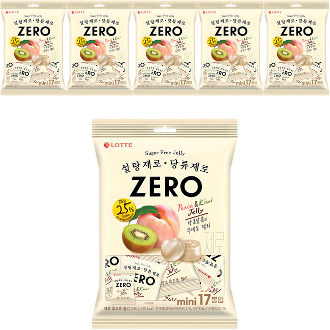 롯데제로 후르츠 젤리 미니 17개입, 238g, 6개