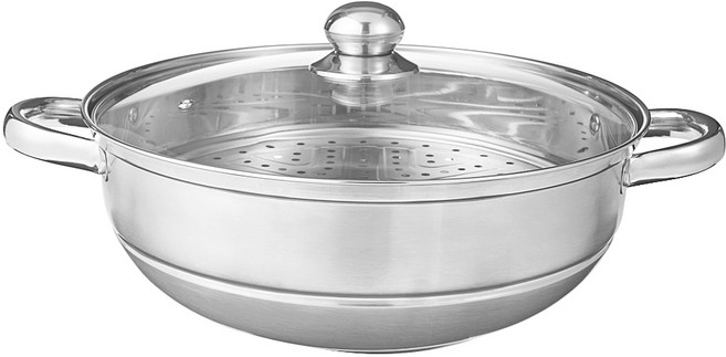 탐사 인덕션 사용 가능 3중 스테인리스 찜기 1단, 34cm, 1개