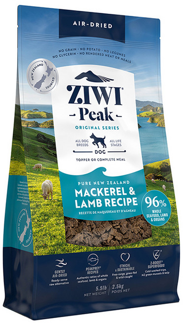 지위픽 전연령 에어드라이 독 건식사료, 양+고등어, 2.5kg, 1개