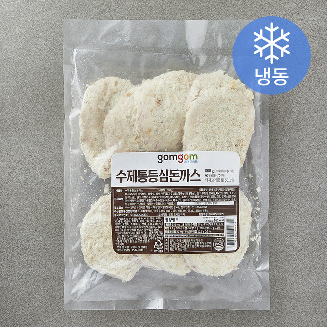 곰곰 수제통등심돈까스 (냉동), 800g, 1개