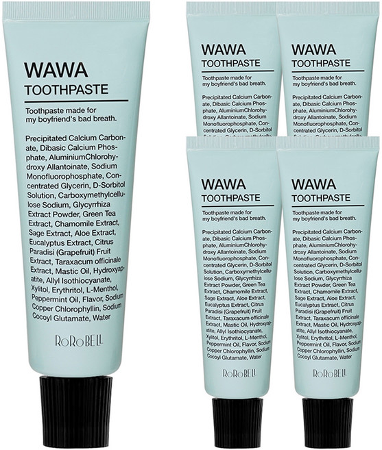 RoRoBELL WAWA口氣清新牙膏, 30g, 5條