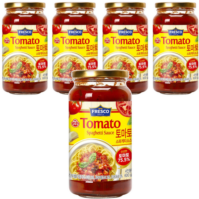 오뚜기프레스코 토마토 스파게티소스, 600g, 5개