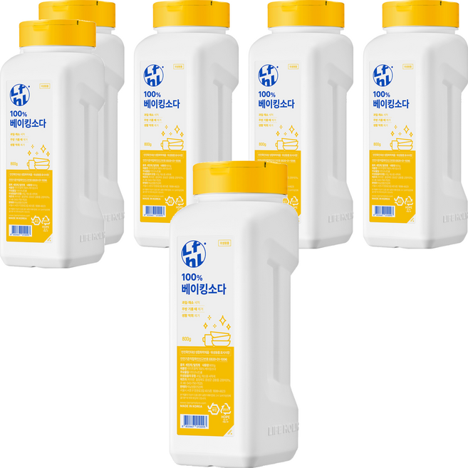 라이프홀릭 100% 베이킹소다, 800g, 6개