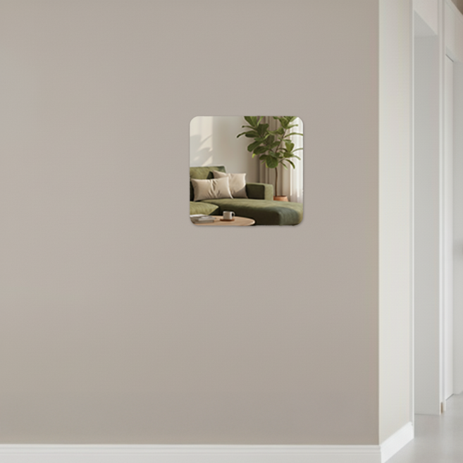 코멧 벽에 붙여서 사용하는 아크릴 거울 20 x 20 cm, 은색