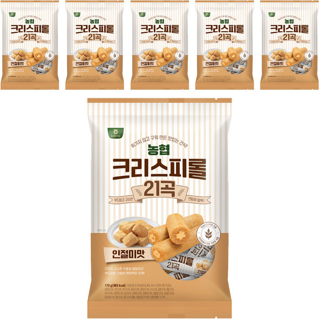 농협식품 크리스피롤 21곡 인절미맛, 170g, 6개