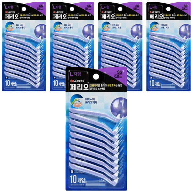 페리오 치간칫솔 L자형 SS, 10개입, 5개