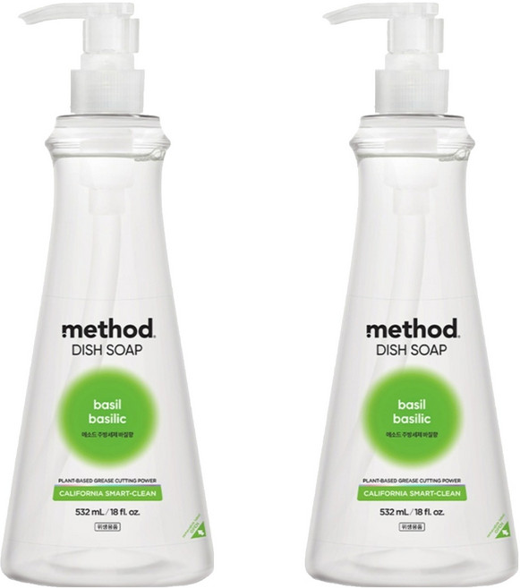 메소드 주방세제 바질향, 532ml, 2개