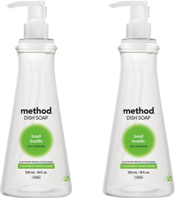 메소드 주방세제 바질향, 532ml, 2개 - 쿠팡