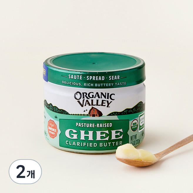 오가닉밸리 유기가공식품인증 기 버터, 212g, 2개