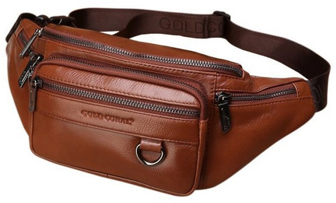 GOLD CORAL 金珊瑚 真皮頭層牛皮男士肩背包斜肩包胸包男包 LB786