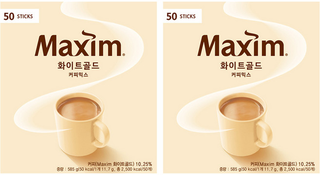 맥심 화이트골드 커피믹스, 11.7g, 50개입, 2개