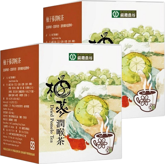蔴鑽農坊 柚子蔘潤喉茶, 2個, 3.5g, 10個裝