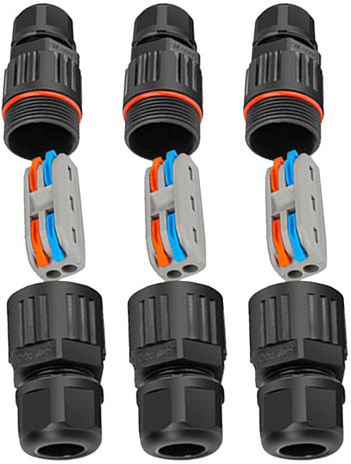 방수 전선 연결 커넥터 2P WF202, 3개