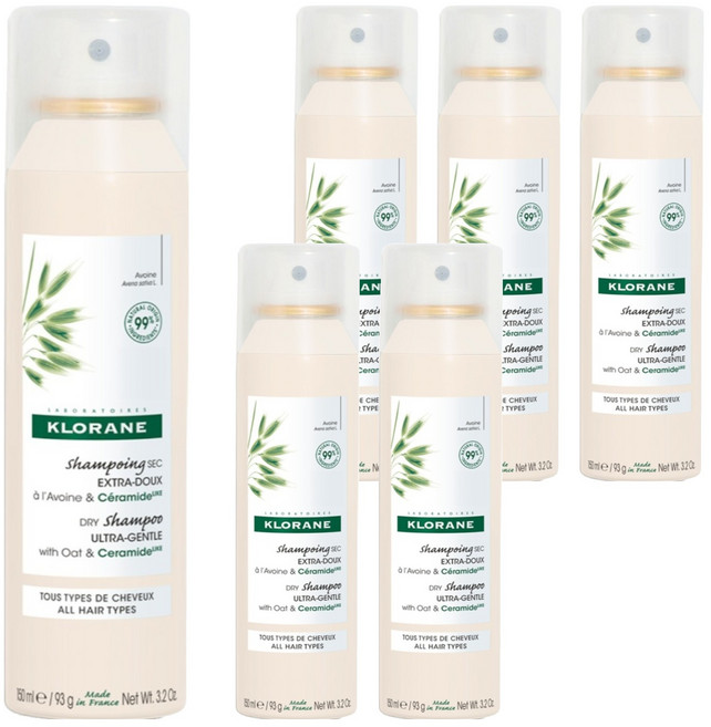 클로란 오트 앤 세라마이드 드라이 샴푸 민감 모든 두피용 오트향, 150ml, 6개