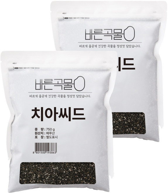 바른곡물 치아씨드, 750g, 2개