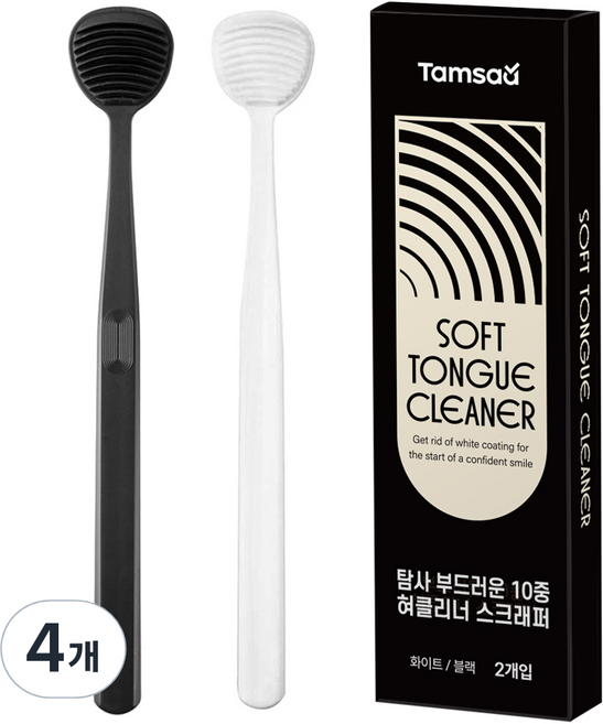 탐사 부드러운 10중 혀클리너 스크래퍼, 55g, 4개