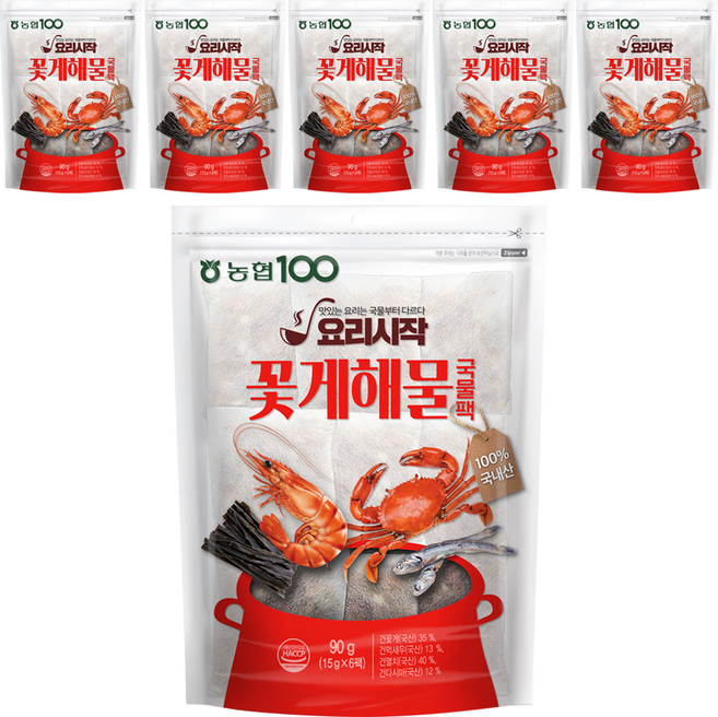 농협 꽃게 해물 국물팩 6p, 90g, 6개