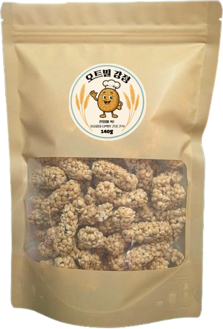 오꼬밀 기름없이 구운 건강간식 오트밀 강정, 140g, 1개