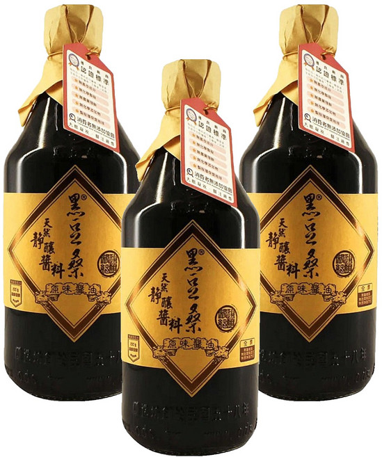 黑豆桑 原味醬油 550ml 嚴選青仁黑豆古法釀造 無防腐劑、無調味劑添加, 3瓶