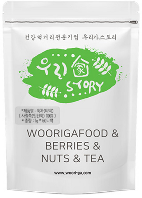 우리가스토리 쑥차 삼각티백, 1g, 60개입, 1개