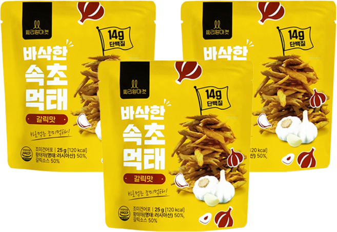 속초 먹태 갈릭맛, 25g, 3개