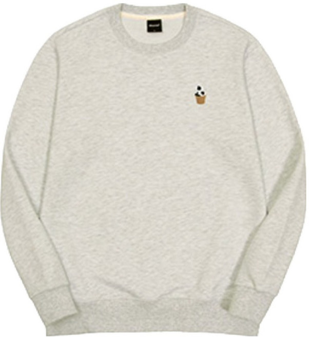 옥스타 남녀공용 쿠키크림냥 자수 특양면 맨투맨 3SSP014