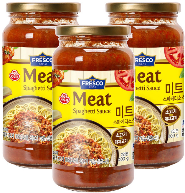 오뚜기프레스코 미트 스파게티 소스, 400g, 3개