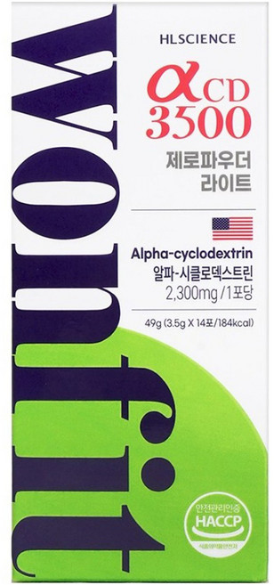 HL SCIENCE Zero Powder Light α-環糊精粉隨身包3500 檸檬口味, 1盒, 14條