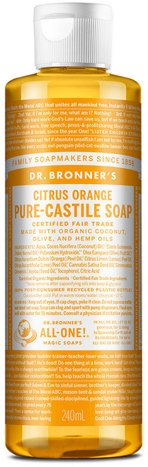 닥터브로너스 퓨어 캐스틸 솝 바디워시 시트러스 오렌지, 240ml, 1개