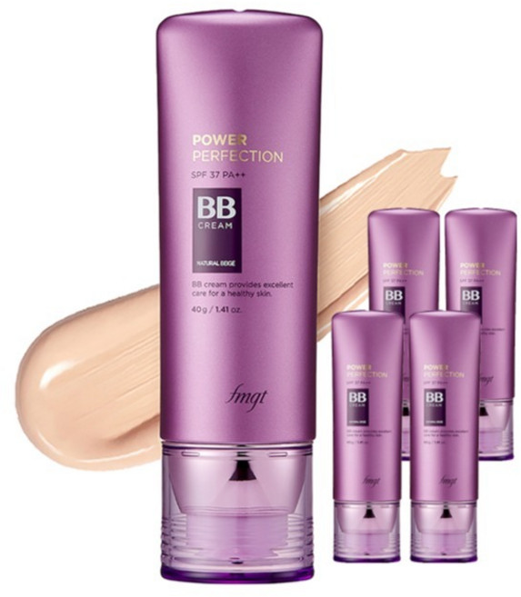 더페이스샵 fmgt 파워 퍼펙션 비비크림 SPF37 PA++, V201 애프리콧 베이지, 40g, 5개