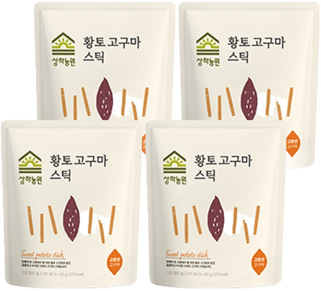 상하농원 고창 황토고구마 스틱, 60g, 4개