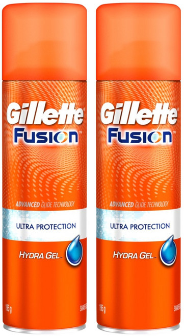 질레트 정품 퓨전 하이드라 울트라 프로텍션 쉐이빙젤, 195ml, 2개