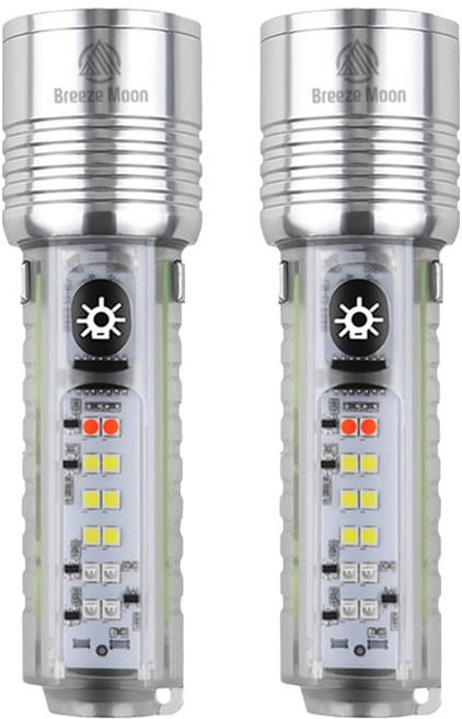 브리즈문 올인원 LED 손전등 고휘도, 혼합색상, 2개