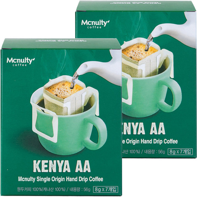 맥널티커피 케냐 AA 핸드드립 원두커피, 8g, 7개입, 2개