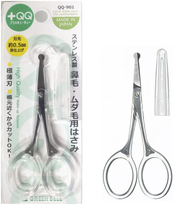 그린벨 세이프티 가위 + 캡 QQ-901, 클리어, 1세트