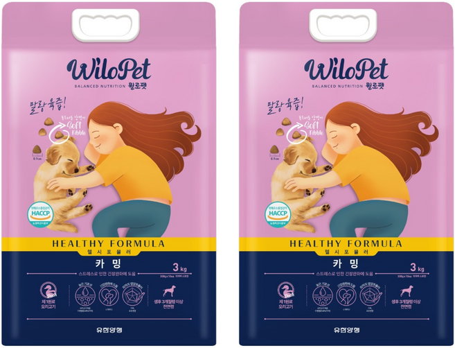 윌로펫 전연령용 강아지 헬시포뮬러 기능성 소프트사료 카밍, 오리, 3kg, 2개