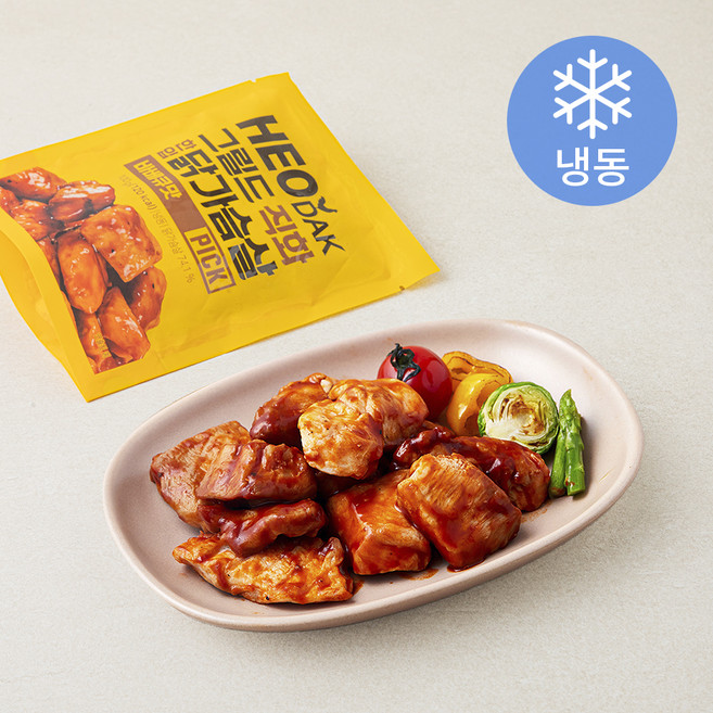 허닭 PICK 그릴드 직화 한입 닭가슴살 바베큐맛 (냉동), 100g, 1개입, 5개