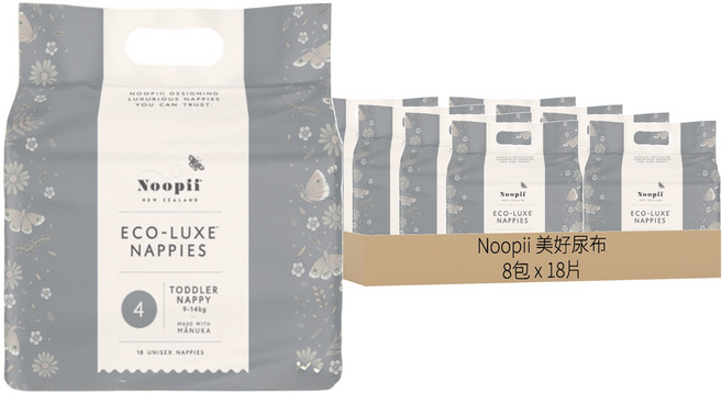 Noopii 美好尿布 黏貼型, 4號(L), 144片