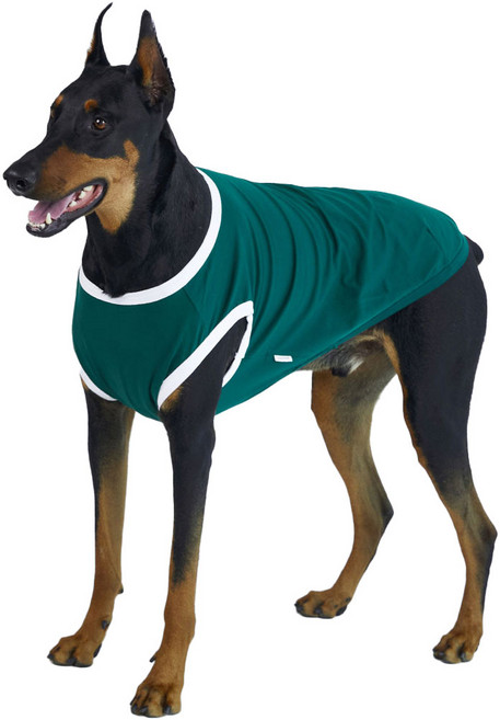 럭키페터 강아지 컬러링거 민소매 나시, 그린 + 화이트, 1개