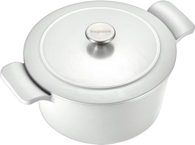 Corelle Brands 康寧餐具 Snapware 琺瑯鑄鐵鍋 5.9kg 5.5L, 25cm, 潔淨白, 1個