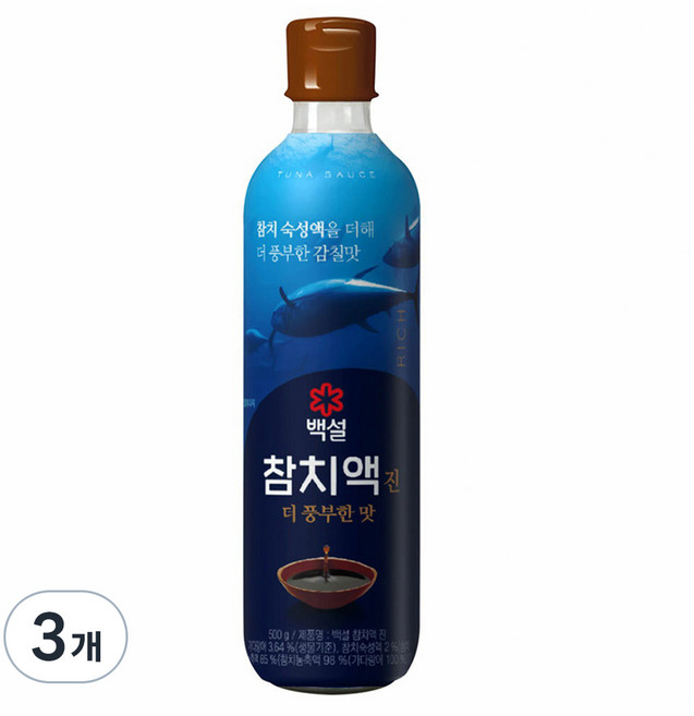 백설 참치액 진, 500g, 3개
