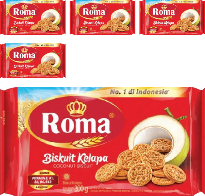 Roma 椰子餅 香濃椰奶製作 多樣化吃法, 300g, 5包