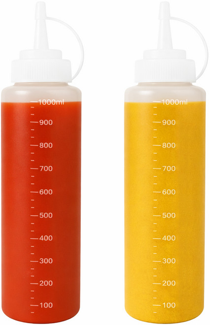 리빙메이커 BPA FREE 잘라쓰는 입구 넓은 식품용기 말랑타입 소스통, 1000ml, 2개