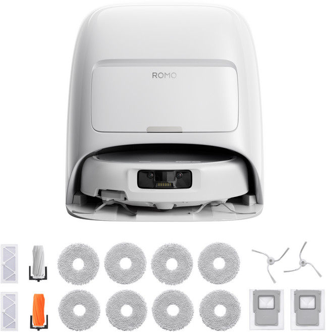 DJI ROMO S 로봇청소기 + 액세서리 키트 세트, 화이트(청소기), 단일색상(키트), CR8F