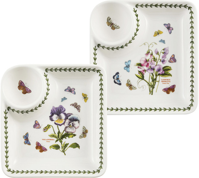 포트메리온 보타닉가든 만두 접시 2종 세트, 1세트, 단품, 팬지 + 스위트피